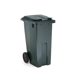 Wheelie bin NORDIC, 1075x545x690 mm, 190 L, dark green