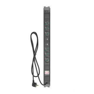 Fjöltengi (evrópskt) sem hengt er lóðrétt á TRUST vinnubekk, 6 rafmagnstengi, 2 USB-A, 2 USB-C, svar