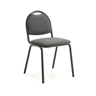 Stol WARREN, tyg, svart/grå