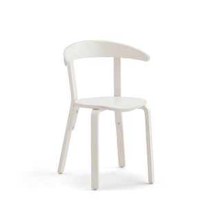 Drevená stolička do jedálne LINUS, V 450 mm, breza, dyha - biela