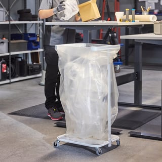 Vagn fyrir ruslapoka, gúmmíhjól, 125 L