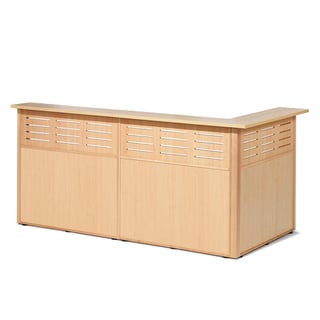 "Receptionsdisk TREAT, 3 sektioner, L-formet, bøg
