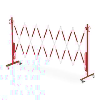 Rozťahovacia zábrana s kolieskami  Š 3000 V 1050 mm, červená / biela