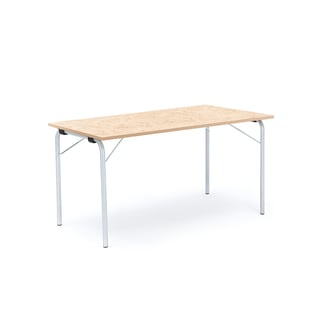 Skladací stôl NICKE, 1400x700x720 mm, linoleum - béžová, galvanizovaný