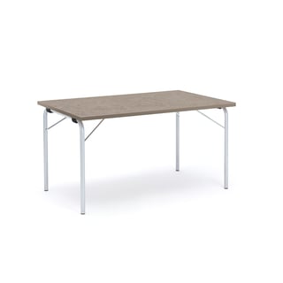 Folding table NICKE, 1400x800x720 mm, galvanised, light grey linoleum