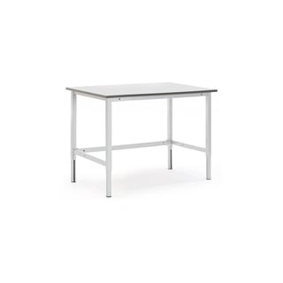 Höhenverstellbare Werkbank MOTION, manuell, 400 kg Belastung, 1500 x 800 mm, grau