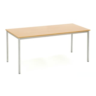 Kantinetafel JAMIE, 1800 x 800 x 735 mm, beukenlaminaat, alu grijs