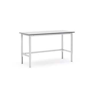 Height adjustable workbench MOTION, manual, 400 kg load, 1500x600 mm, grey