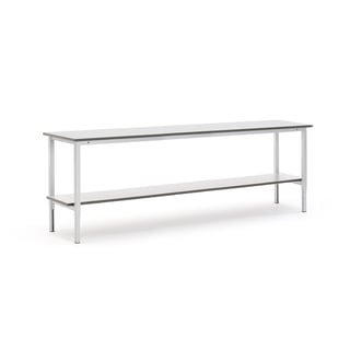 Height adjustable workbench MOTION + bottom shelf, manual, 2500x600 mm