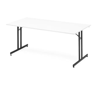 Folding meeting table EMILY, 1800x800x720 mm, white, black
