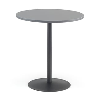 Kahvilapöytä ASTRID, Ø700 mm, harmaa laminaatti, musta