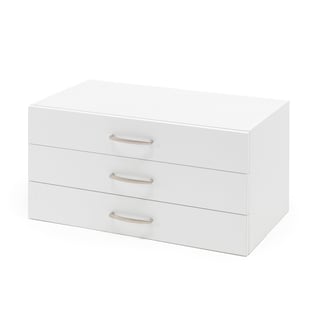 Zásuvková vložka FLEXUS, 3 zásuvky, 375x720x410 mm, bílá