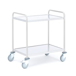 Hyllvagn CONVOY, rostfri, 2 hyllplan, 800x520 mm