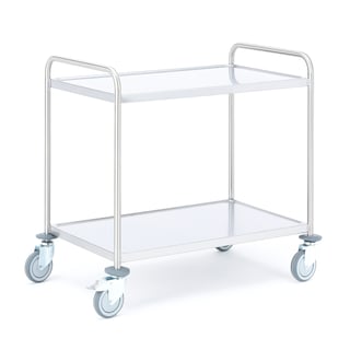 Hyllvagn CONVOY, rostfri, 2 hyllplan, 900x550 mm