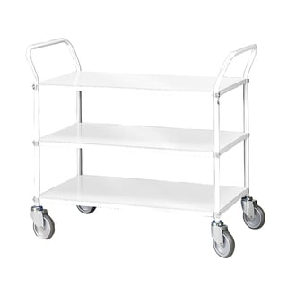 Vežimėlis SHUTTLE, 3 lentynos, 250 kg aprkova, 950x550x940mm, balta
