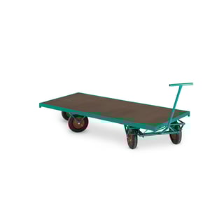 Wózek transportowy NIGEL, 4 koła sterujące, 1500 kg, 2500x1000x540 mm