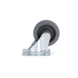Drejehjul, 125x40 mm, 250 kg, elastisk gummi