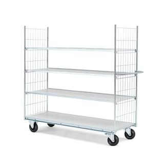 Etagenwagen CARRIER mit 4 Böden, 1600 x 600 mm, verzinkt