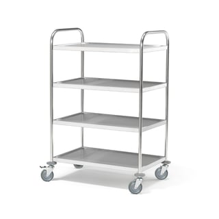 Roestvrijstalen tafelwagen METRO, 100 kg, 4 planken, 845 x 525 x 1240 mm
