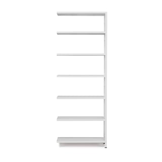Hylla IDEAL, påbyggnadssektion, 2500x1005x500 mm, grå, grå hyllplan