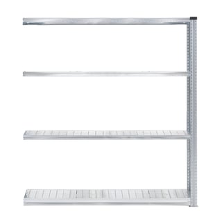 Galvanised shelving TRANSFORM, add-on unit, 4 shelves, 1972x1500x400 mm