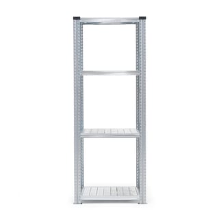 Galvanised shelving TRANSFORM, basic unit, 4 shelves, 1972x600x600 mm