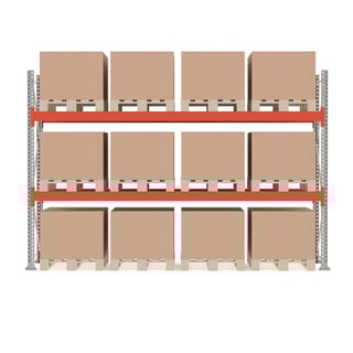Pallereol ULTIMATE, grunnseksjon, 12 paller, 1000 kg/pall,  H2500 B3600 D1100 mm
