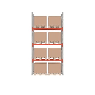 Palettenregal ULTIMATE, Basismodul, 4000 x 1850 x 1100 mm, 8 Paletten à 1000 kg