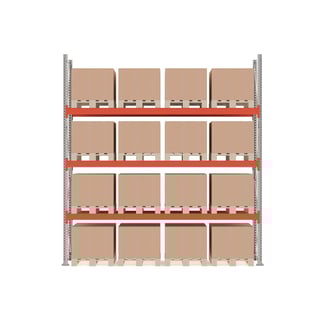 Pallereol ULTIMATE, grunnseksjon, 16 paller, H4000 B3600 D1100 mm