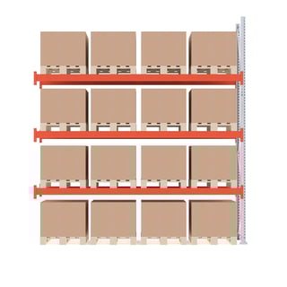 Pallereol ULTIMATE, påbyggseksjon, 16 paller, H4000 B3600 D1100 mm