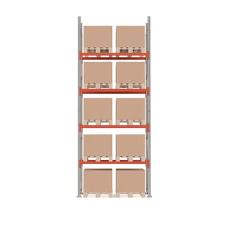Pallställ ULTIMATE, grundsektion, 10 pallar, 1000 kg/pall, höjd: 5000 mm