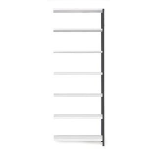Hylla IDEAL, påbyggnadssektion, 2500x1005x600 mm, mörkgrå, grå hyllplan