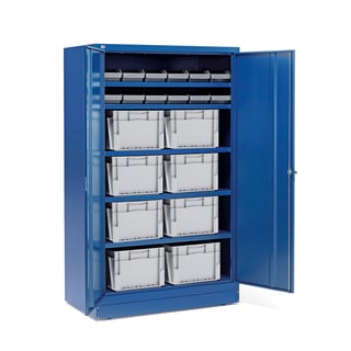Komplet opbevaringsskab SHIFT med 20 kasser, 1900x1150x635 mm