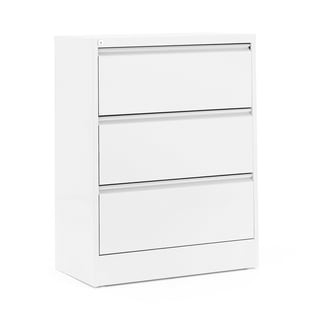 Side filing cabinet INDEX, A4 size, 3 drawers, 800x425x1030 mm, white