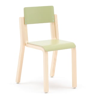 Children's chair DANTE, H 380 mm, birch, green laminate