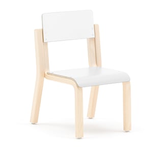 Stol DANTE, höjd: 260 mm, laminat, björk/vit