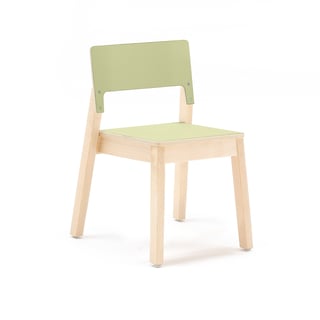 Vaikiška kėdė Love, H 380 mm, beržas, žalias laminatas