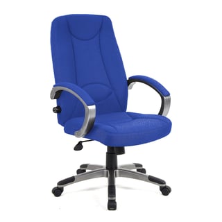 High-back manager's chair GODALMING, blue fabric