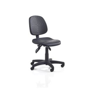Ergonomic industrial chair BRISBANE, wheels, H 400-520 mm, black