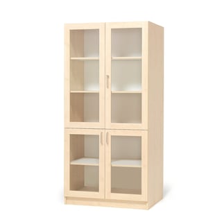 Skapis ar stikla durvīm,2100x1000x450,bērza lamināts