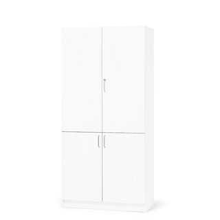 Materialskap THEO med 4 dører, H2100 B1000 D320 mm, hvit