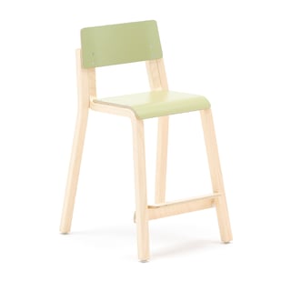 Høy barnestol DANTE, H500 mm, bjørk/grønn laminat