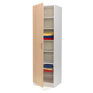 Vaatekaappi, vasen, 600x600x2100mm, valkoinen, koivu