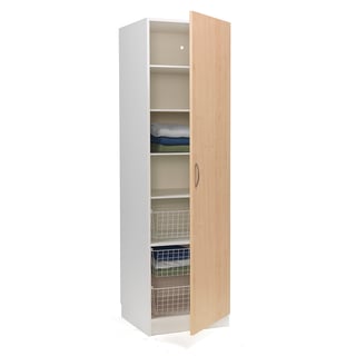 Vaatekaappi, oikea, 600x600x2100mm, valkoinen, koivu