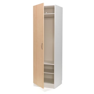 Garderobeskap, venstrehengslet, klesstang og skohylle, 600x600x2100 mm, hvi
