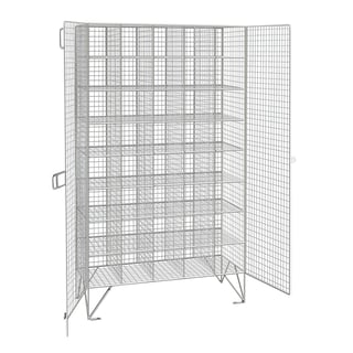 Mesh locker, 40 comps, with doors, 1360x775x305 mm