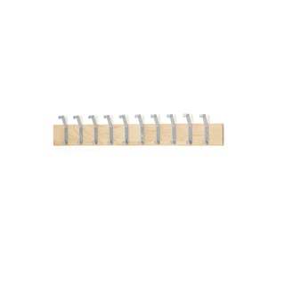 Coat rail HÄNGA, 1500 mm, 10 double hooks, birch