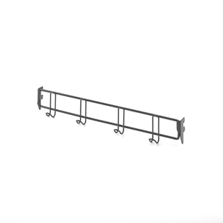 Coat hanging rail insert TRÅD, 600 mm, dark grey