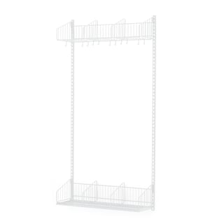 Nástenný vešiak so stojanom na topánky TRÅD, základná sekcia, 900x2000 mm, biela