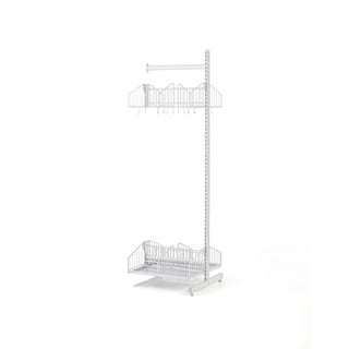 Podłogowy regał do szatni TRÅD, moduł dodatkowy, 600x2000 mm, biały